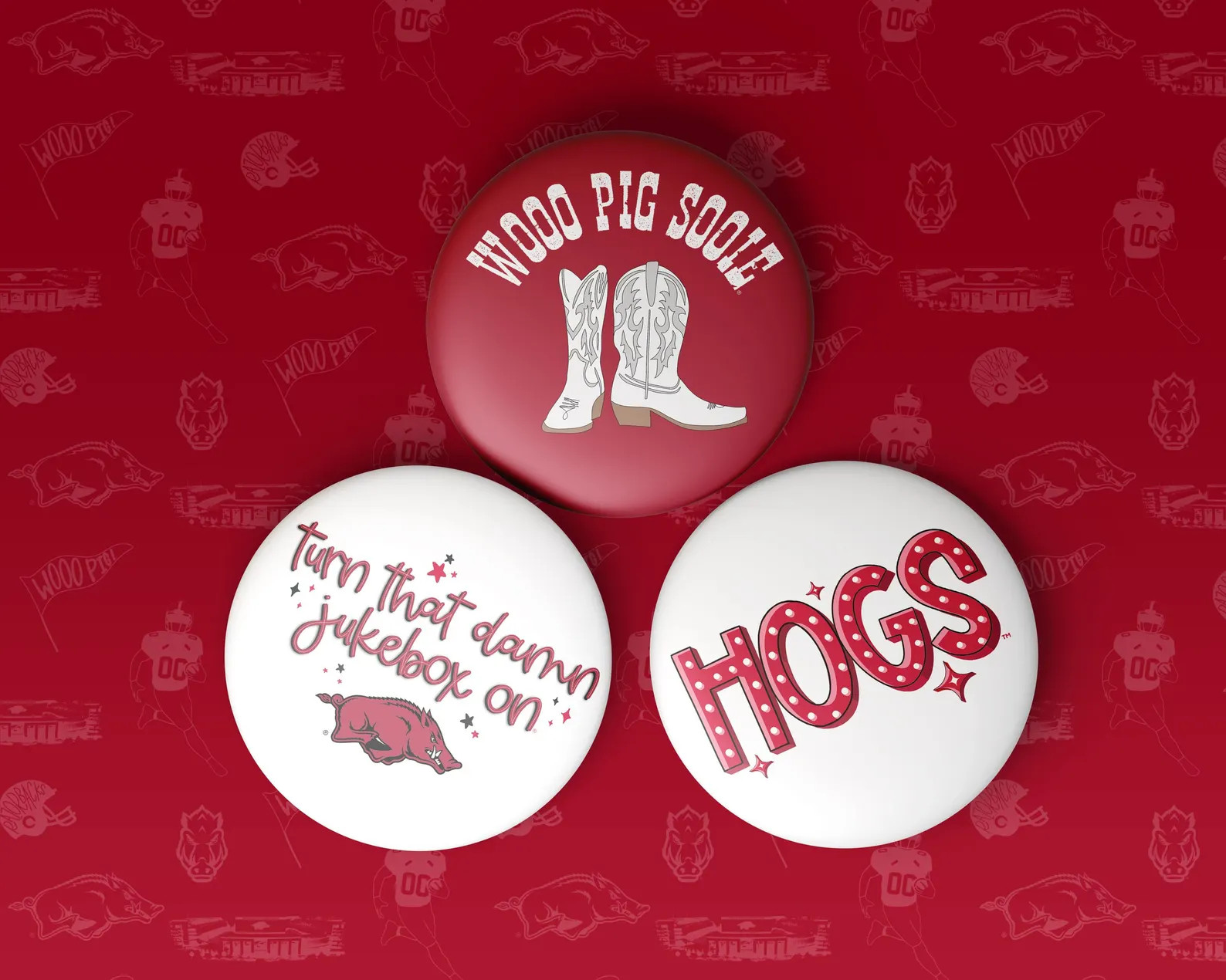 Arkansas Game Day Tailgate Buttons | Game Day Pins | College Football | Tailgate Buttons | Razorb... | Etsy (Global)