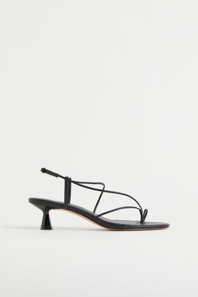New ArrivalSandals in imitation leather with narrow straps over the foot and a thin, adjustable s... | H&M (UK, MY, IN, SG, PH, TW, HK)
