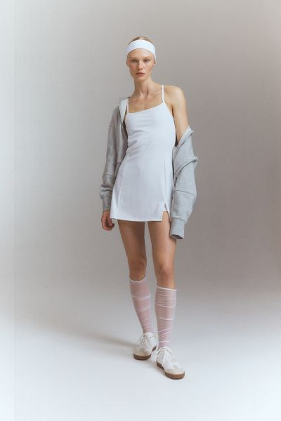 DryMove™ Tennis Dress - Square Neckline - Sleeveless - Black - Ladies | H&M US | H&M (US + CA)