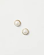 Pearlized Inset Stud Earrings | Ann Taylor (US)