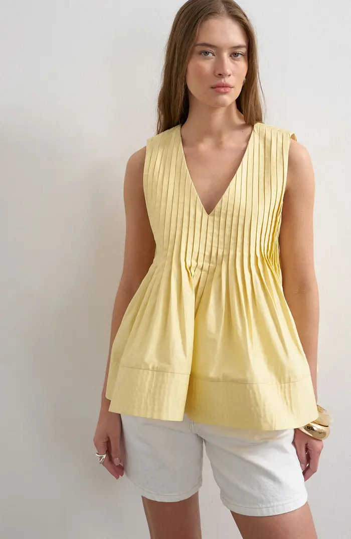 Topshop Cotton Pintuck Peplum Top | Nordstrom | Nordstrom