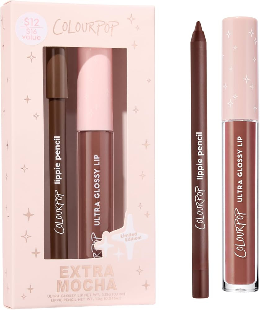 ColourPop Extra Mocha Lip Kit - High-Pigment, Long-Lasting & Sharpenable Lip Liner and Lip Gloss ... | Amazon (US)