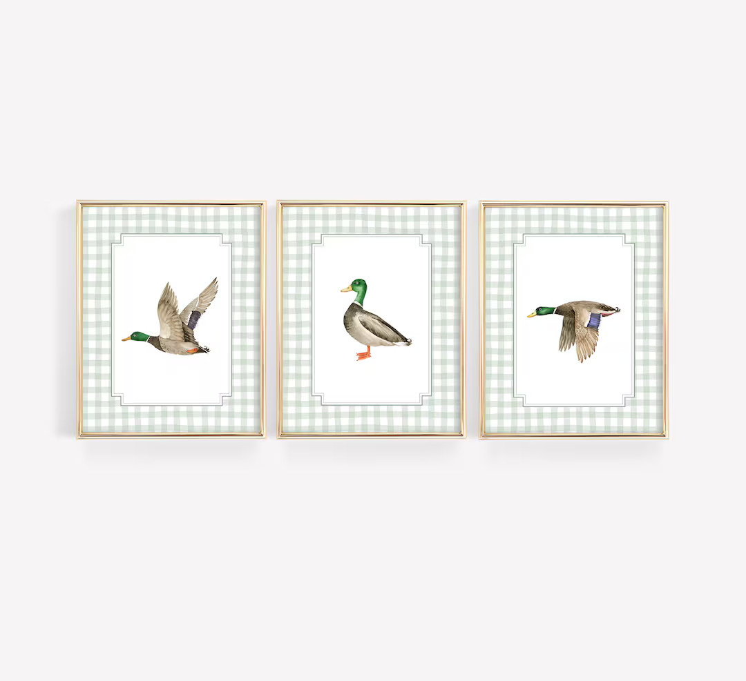 Mallard Duck Wall Art, Wall Prints for Boys Room, Duck Nursery Decor, Baby Boy Nursery Prints, Gi... | Etsy (US)