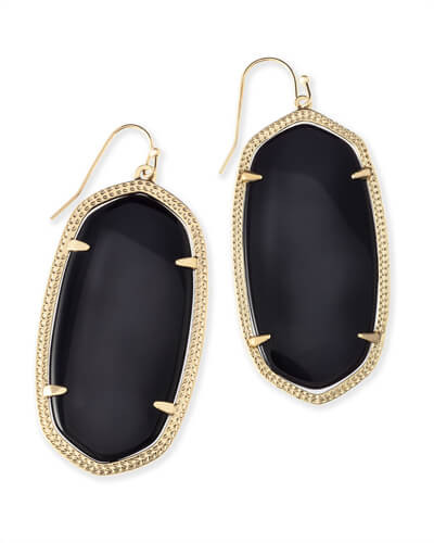 Danielle Gold Earrings in Black | Kendra Scott