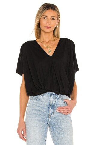 Feather Weight Jersey Knot Tee in Black | Revolve Clothing (Global)