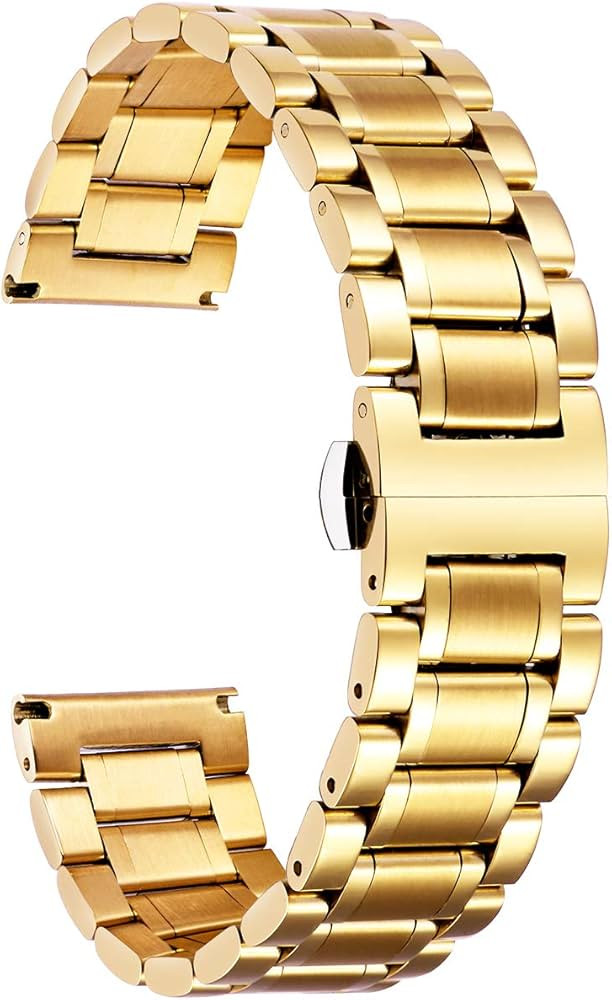 BINLUN Stainless Steel Watch Bands 12mm-24mm Metal Replacement Watch Band SmartWatch Straight & C... | Amazon (US)