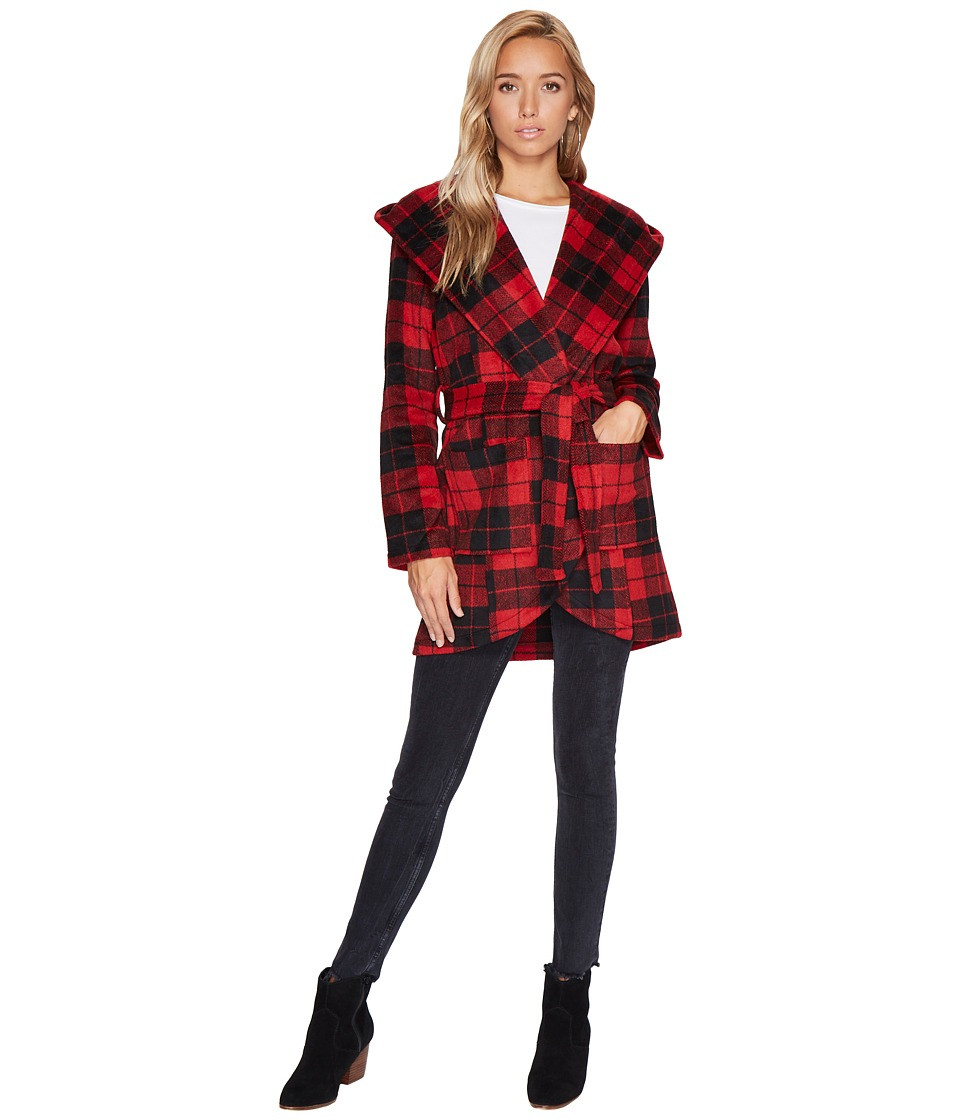 Jack by BB Dakota - Stanley Buffalo Plaid Wrap Coat (Salsa Red) Women's Coat | Zappos