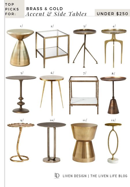 Brass side table. Gold accent table. Nightstand. Living room table. Modern table. Pedestal table. Traditional table. 

#LTKSeasonal #LTKHome #LTKSaleAlert