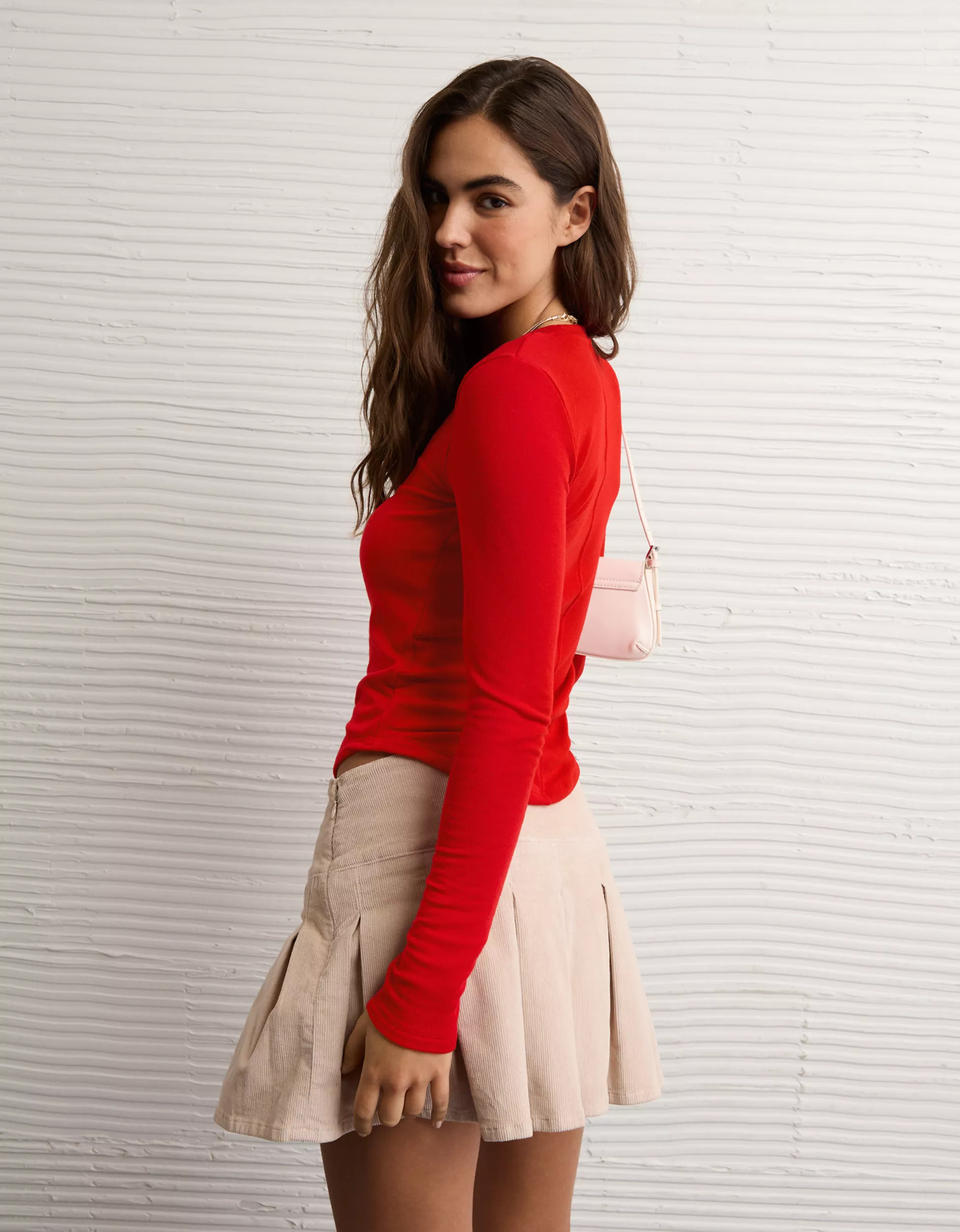 AE Long Sleeve Cozy Crew Neck T-Shirt | American Eagle Outfitters (US & CA)