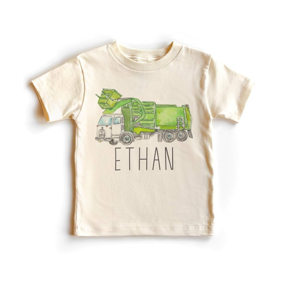 Personalized Garbage Truck Toddler Shirt - Custom Trash Truck Kids Name Shirt - Garbage Day - Boy... | Amazon (US)