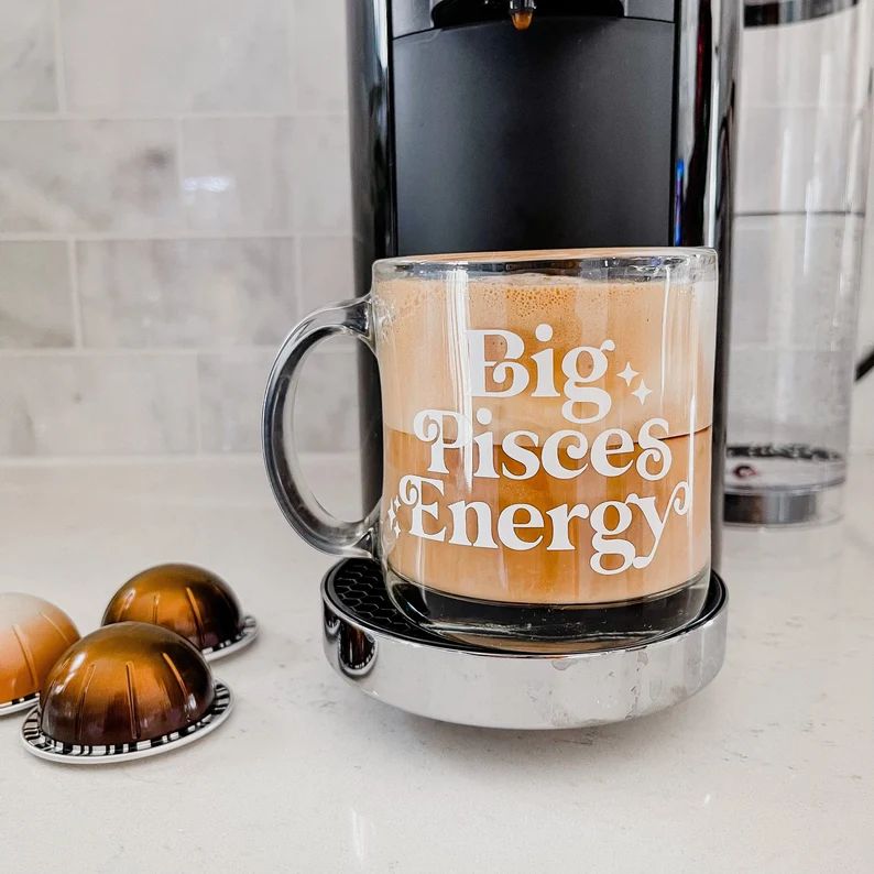 Big Zodiac Energy Glass Coffee Mug Custom Zodiac Sign Cup | Etsy | Etsy (US)