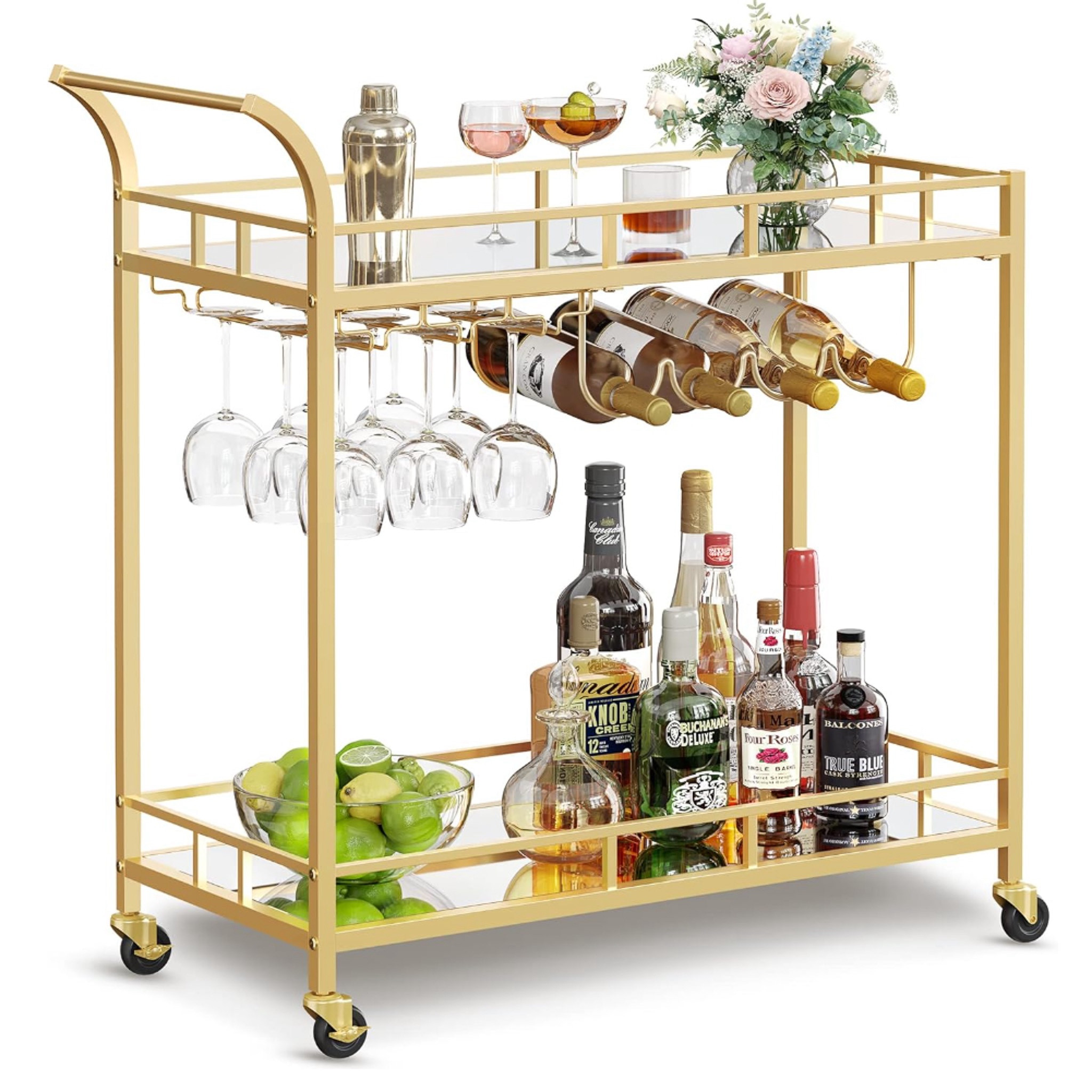 Roll in style with the VASAGLE Gold Bar Cart! Whether you're mixing cocktails or displaying your favorite spirits, this chic cart is a showstopper.

#LTKHoliday #LTKSeasonal #LTKGiftGuide