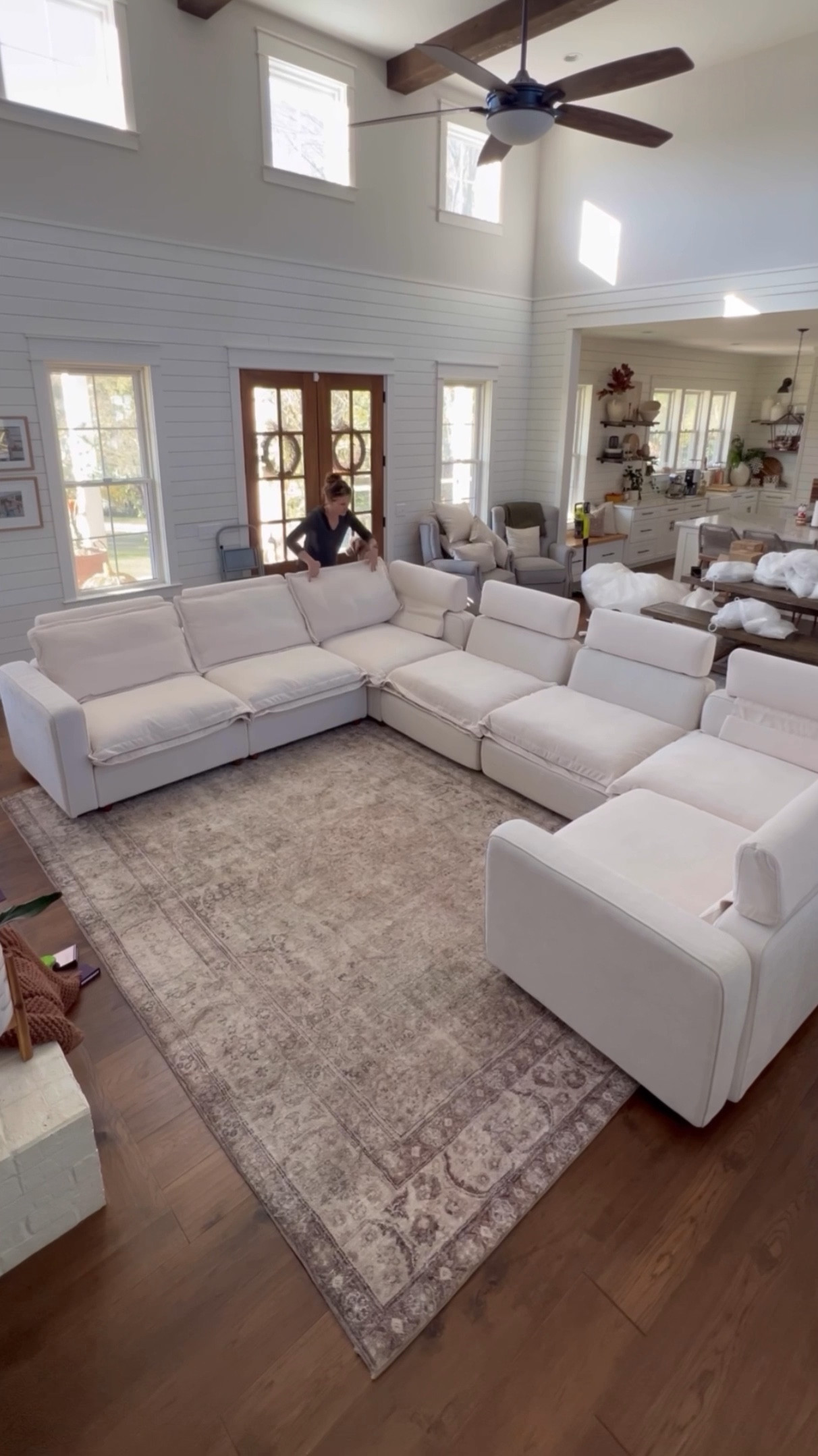 I’ve had my eye on this white luxe couch from stayhomebody for over a year now and while my head said “don’t get a white couch,” the heart wants what it wants…and here we are!

It was delivered a couple of weeks ago, and the assembly was actually pretty easy! This sofa is totally and completely modular and customizable which my indecisive, overthinking brain needs…y’all know I like having options! For now, I have it setup as a U-shape sectional, but it can also be an L-Shape, two completely separate couches, or you can use the pieces to create an accent chair or ottoman! You also can add in reclining pieces - we added two. The cushions have a firm side and soft side to adjust to your own comfort, and all of the covers are removable and washable! They literally thought of everything! I’ve been wanting a lighter fabric couch forever, and we finally got one that checks all the boxes. I feel confident this one is built to last, and I can’t wait to show you more so stay tuned!

Also linking my favorite loloi area rug! I’ve had it for a couple of years now and it is still my absolute favorite rug in my house and one of my best sellers. It is beautiful, the colors are perfect for every season, and it is the softest rug I have ever owned! 

#LTKStyleTip #LTKHome #LTKVideo