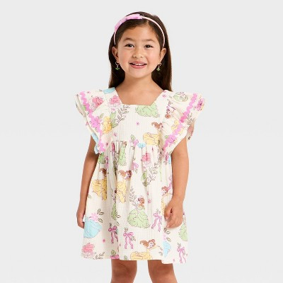 Toddler Girls' Disney Princess Gauze Dress - Ivory 3T | Target