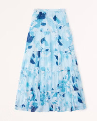 Flowy Tiered Maxi Skirt | Abercrombie & Fitch (US)