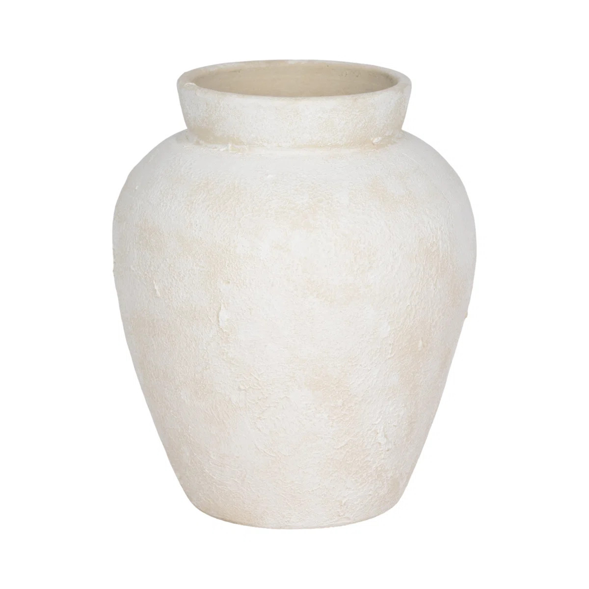 11" Ivory Textured Terracotta Vase | Wayfair North America