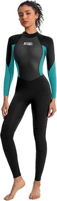 KMT Women Wetsuit, Womens 3/2mm Wetsuits Full Upgrade CR Neoprene Wet Suits Back Zipper | Amazon (US)