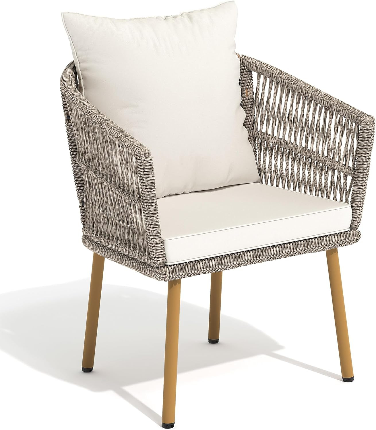 YITAHOME Outdoor Dining Single Sofa Chair, Indoor-Outdoor Wicker Bistro Chairs, PE Rattan Armchai... | Amazon (US)