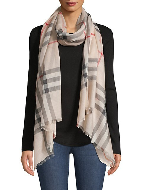 Giant Check Gauze Scarf | Saks Fifth Avenue