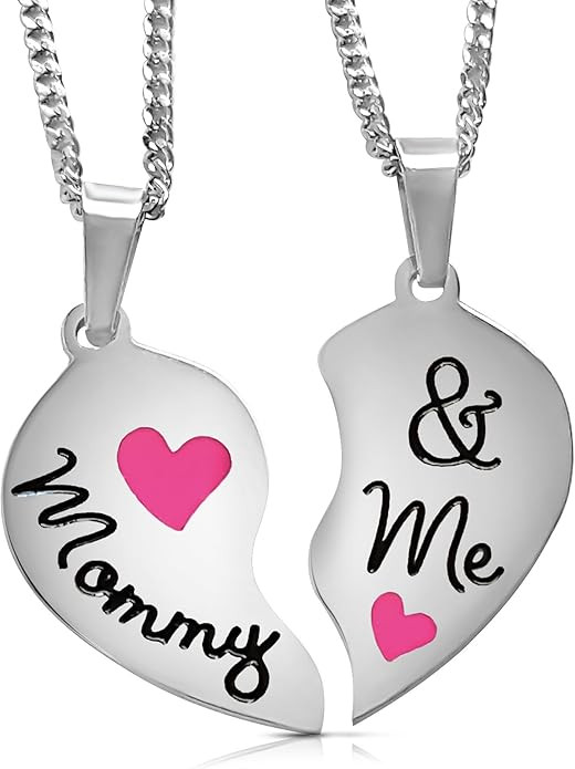 Mommy and ME' Split Pink Heart Necklaces | Mother Daughter Necklace Set for 2 | Mother's Day Jewe... | Amazon (US)