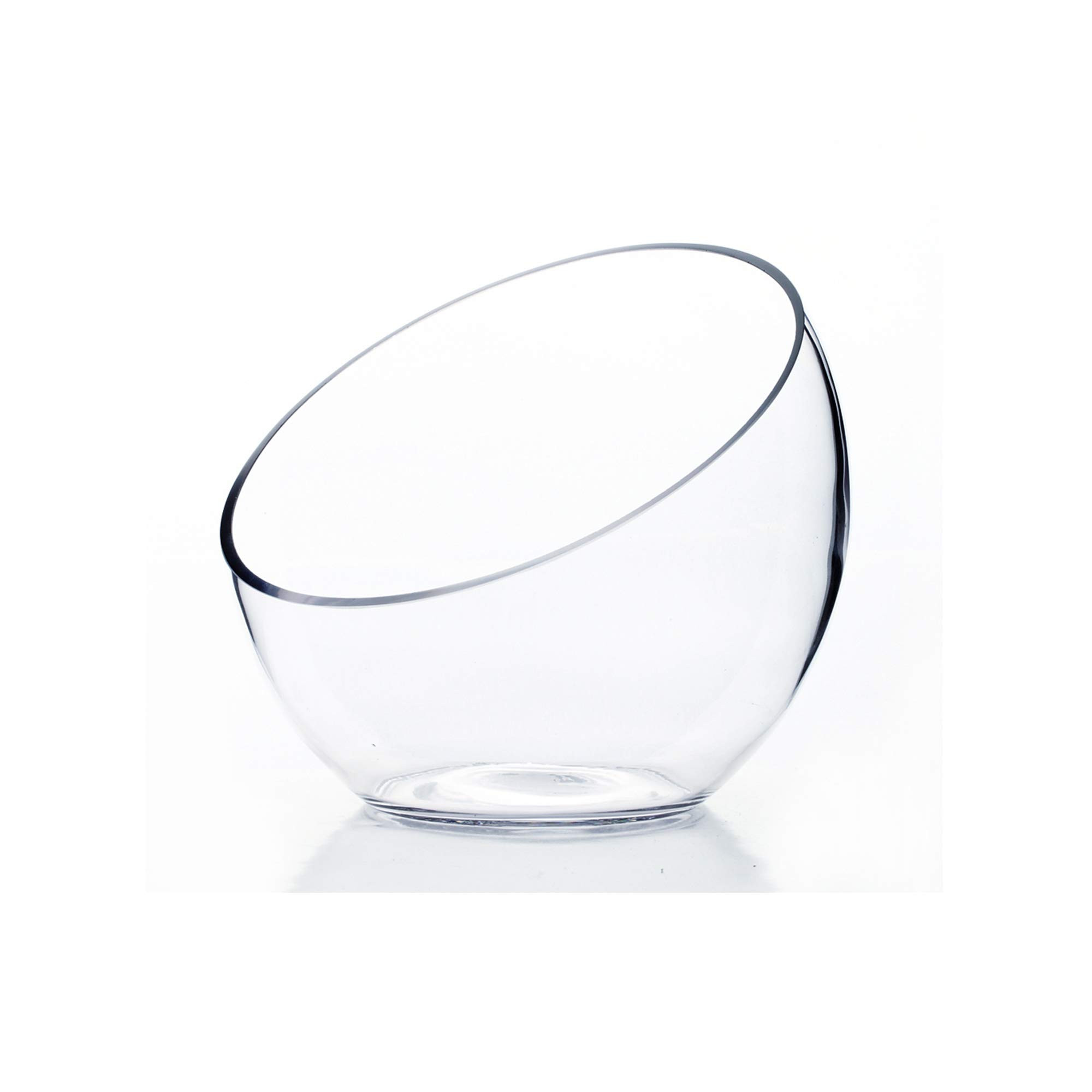 WGVI Clear Slant Cut Bowl Glass Vase, Glass Terrarium, Candy Dish, Glassware, Slant Open: 7". Hei... | Amazon (US)