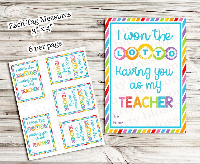 INSTANT DOWNLOAD: I Hit the Lotto With You as My Teacher Gift | Etsy | Etsy (US)