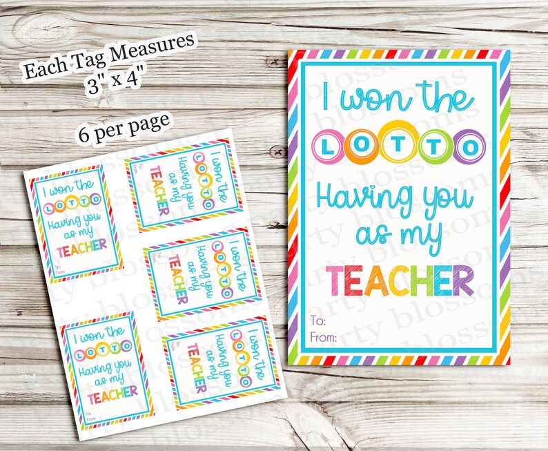 INSTANT DOWNLOAD: I Hit the Lotto With You as My Teacher Gift | Etsy | Etsy (US)