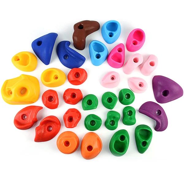 32 Rock Climbing Holds Multi Size For Kids, Adult Rock Wall Holds Climbing Rock Wall Grips For In... | Wayfair North America