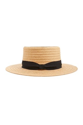 Contrast-Trim Straw Boater Hat | Forever 21 (US)