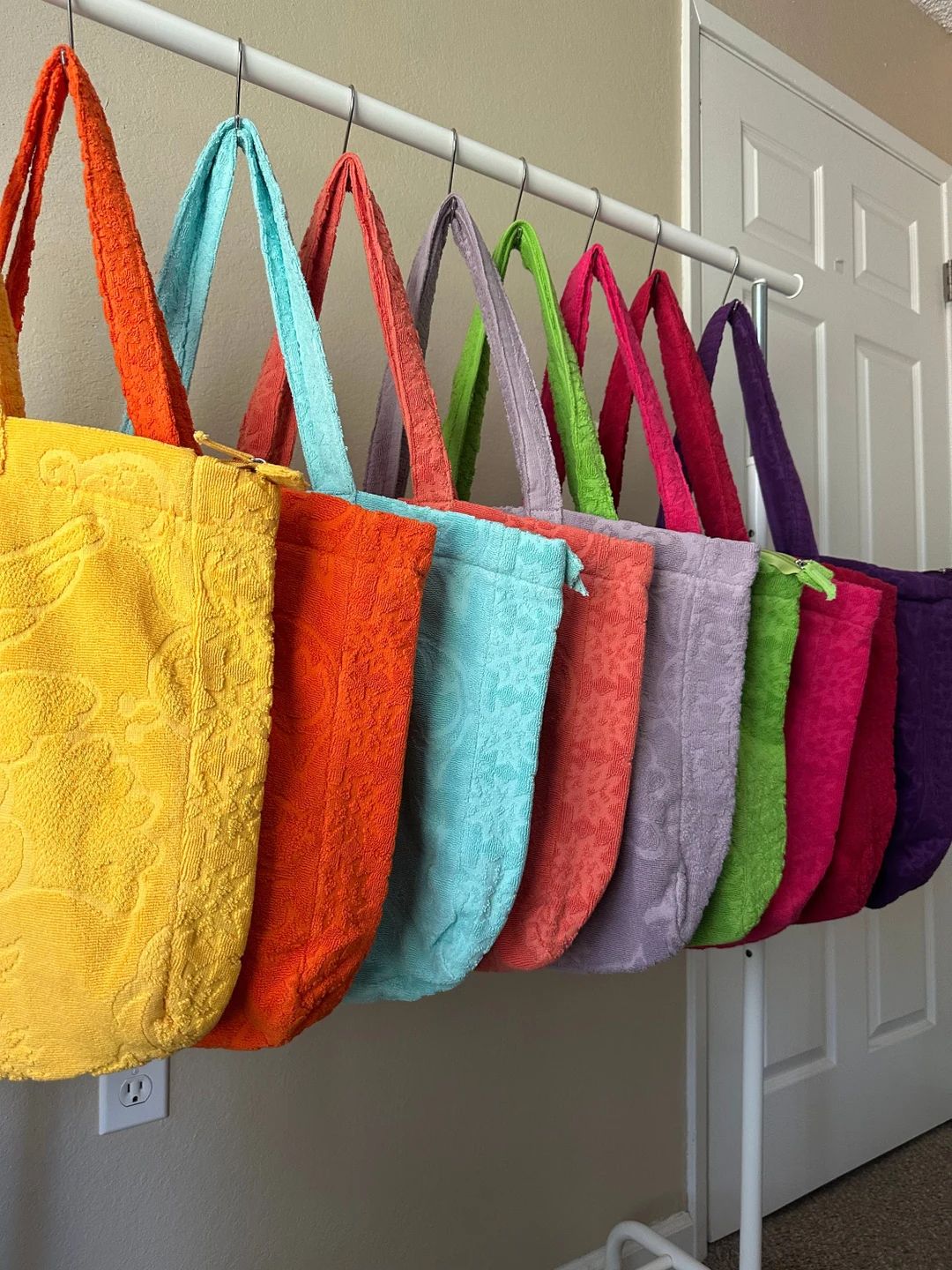 Miami -  towel tote bag, beach bag, terry bag, pool bag, shoulder bag, sponge bag | Etsy (US)