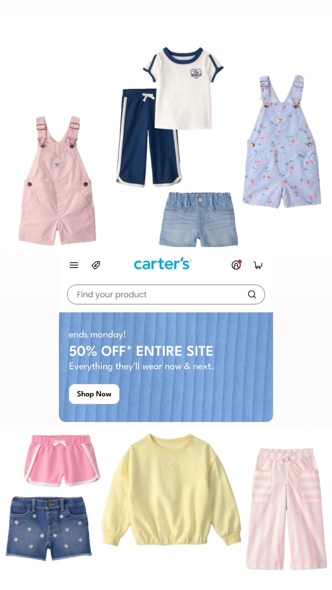 50% OFF SITEWIDE! ENDS TOMORROW!!

so many cutie options for spring🌸

#LTKSaleAlert #LTKKids #LTKBaby