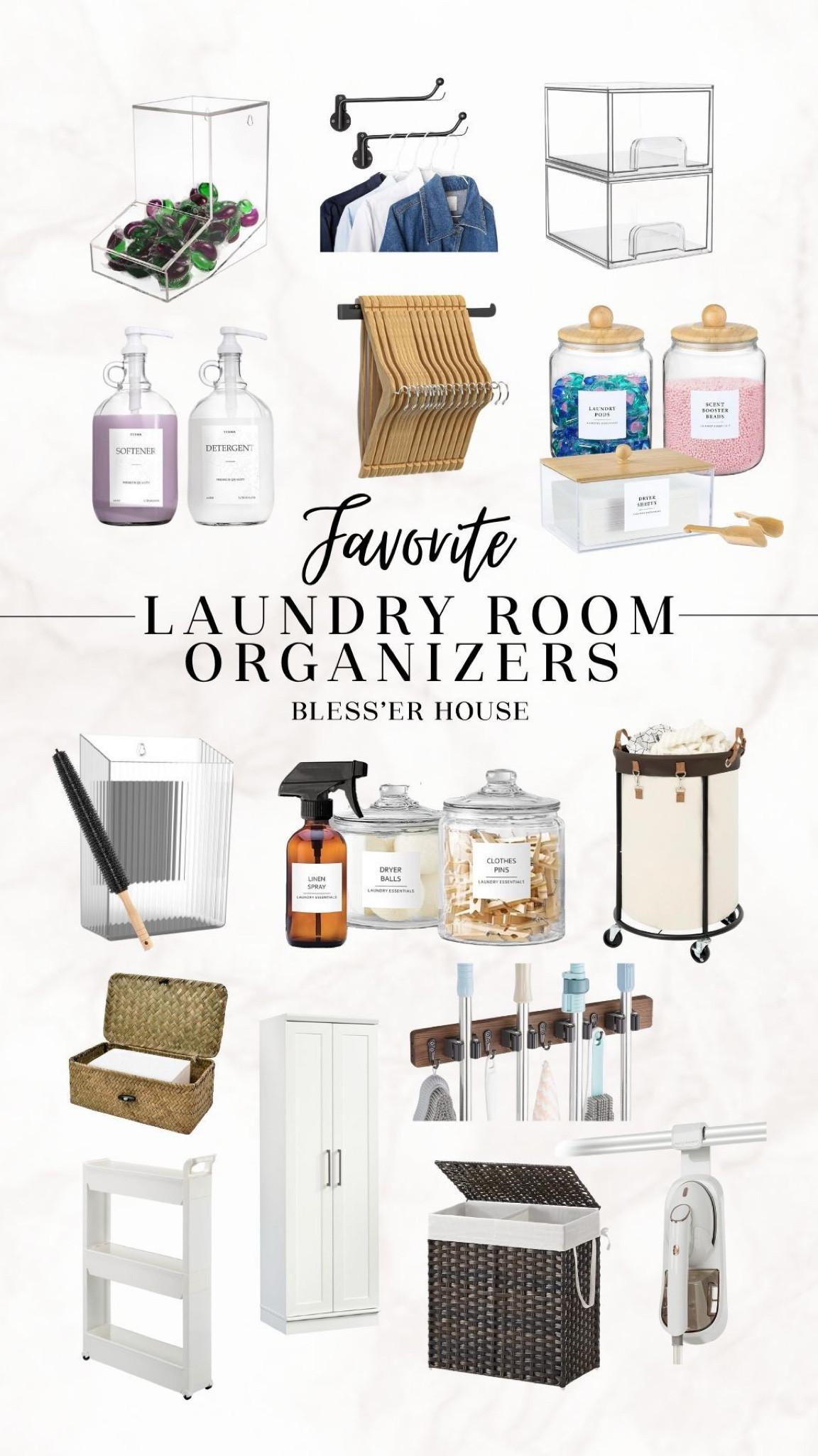 Laundry organization finds! 

Detergent, soap dispenser, downy, utility rack, cabinet storage 

#LTKHome