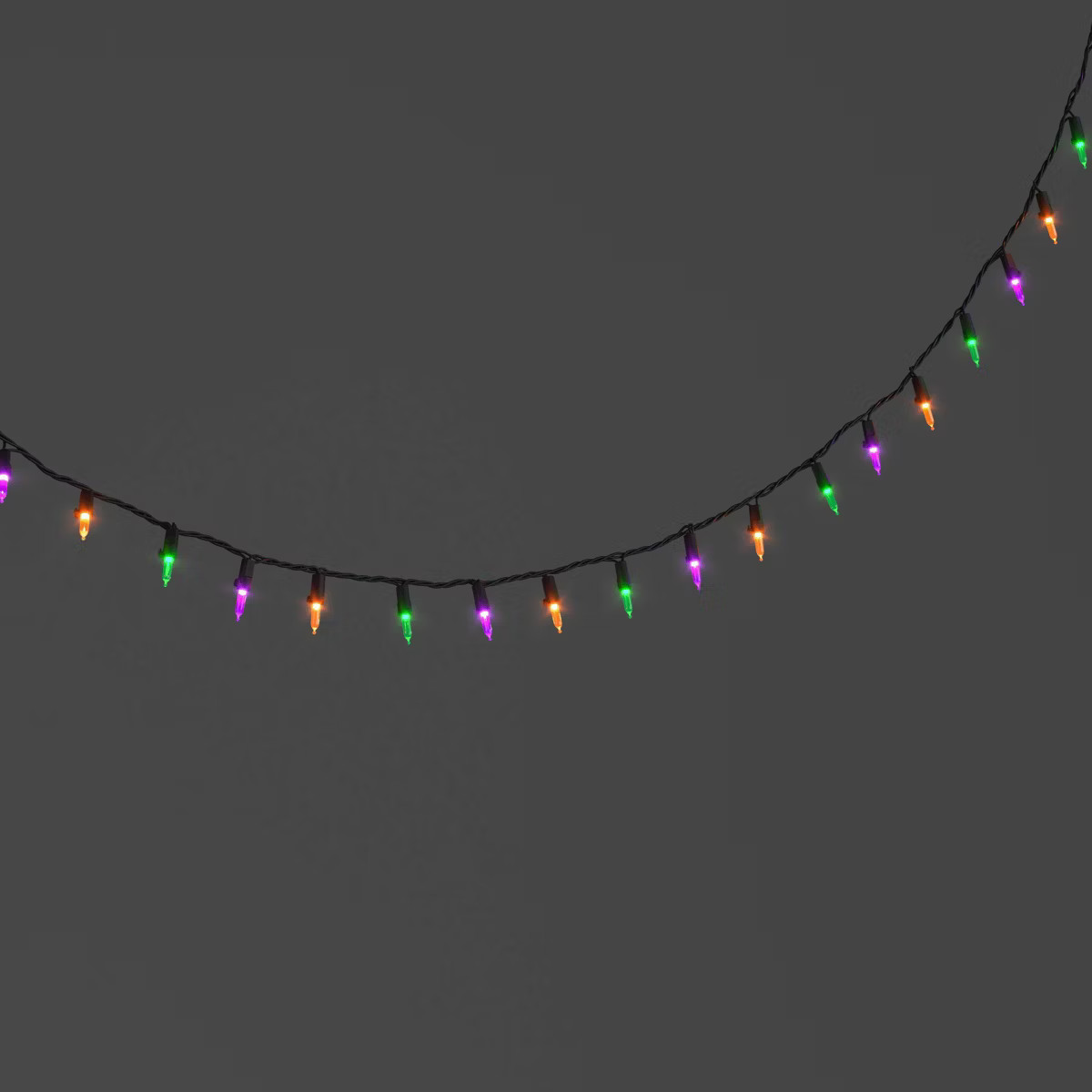 100ct LED Tri Color Halloween Indoor Outdoor Miniature String Lights Purple/Teal/Black - Hyde and... | Target