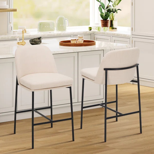 Upholstered Bar & Counter Stool with Metal Frame | Wayfair North America