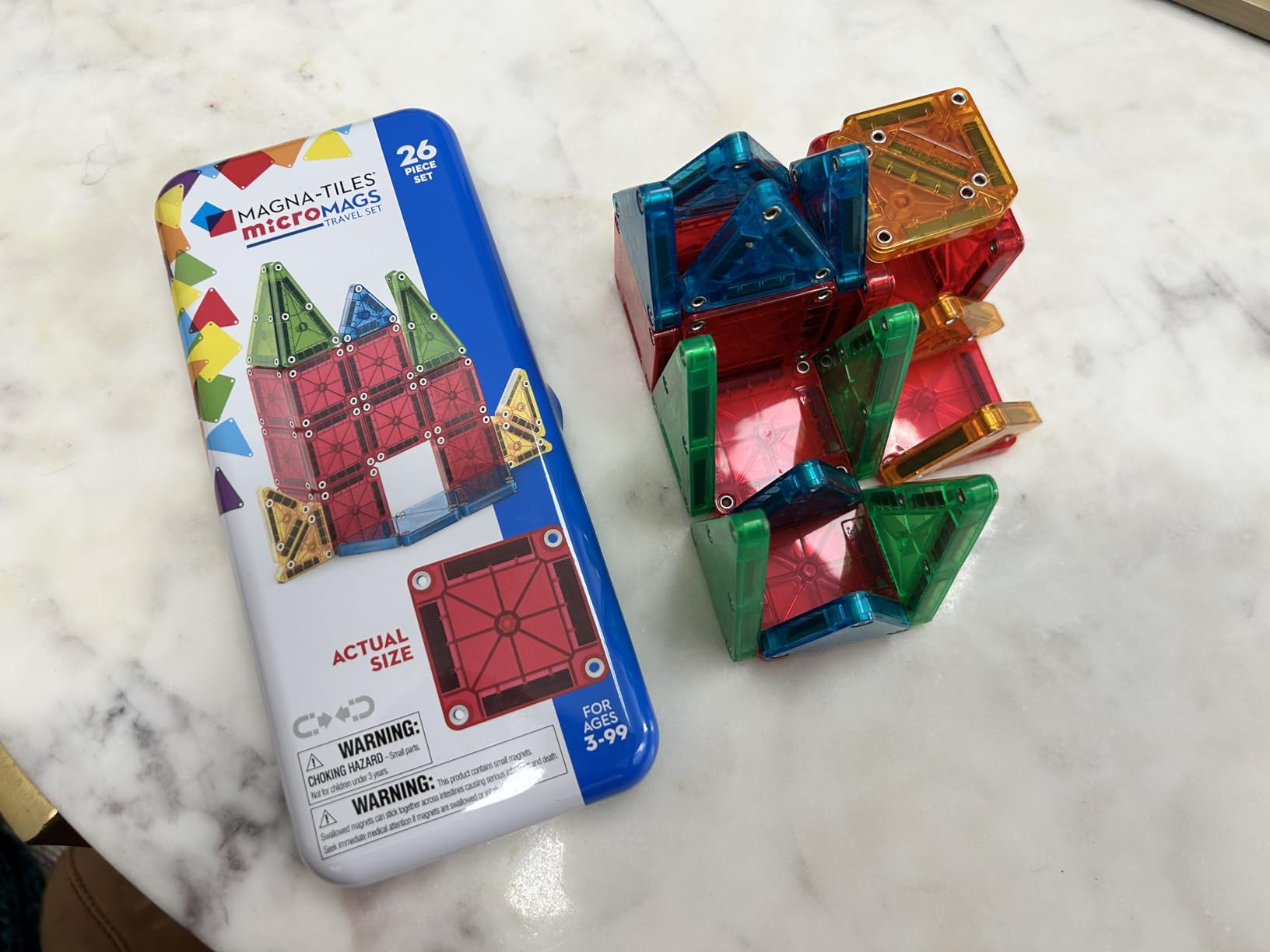 Magna-Tiles microMAGS 26-Piece Travel Magnetic Construction Set – Bold Colors, The Original Mag... | Amazon (US)