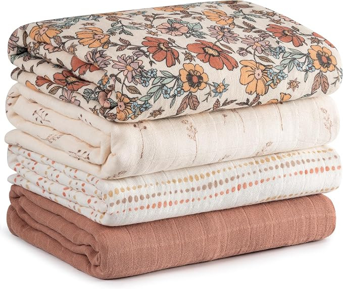 Muslin Swaddle Blankets for Newborn, Cotton Receiving Blanket | Amazon (US)