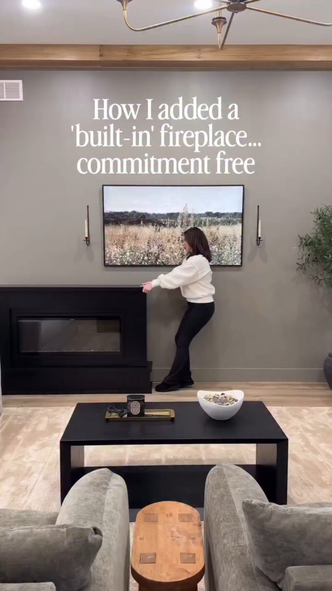 PERFECT for renters, first time home owners and anyone who can’t/doesn’t want to do a massive DIY to get a fireplace! 

#LTKSeasonal #LTKHome