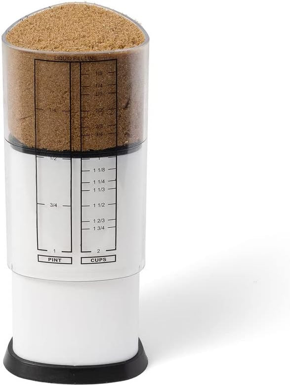 KitchenArt 2 Cup Tri Adjust A-Cup, Easy Pour Measuring Cup, 3.25x3.25x6", Black/White | Amazon (US)