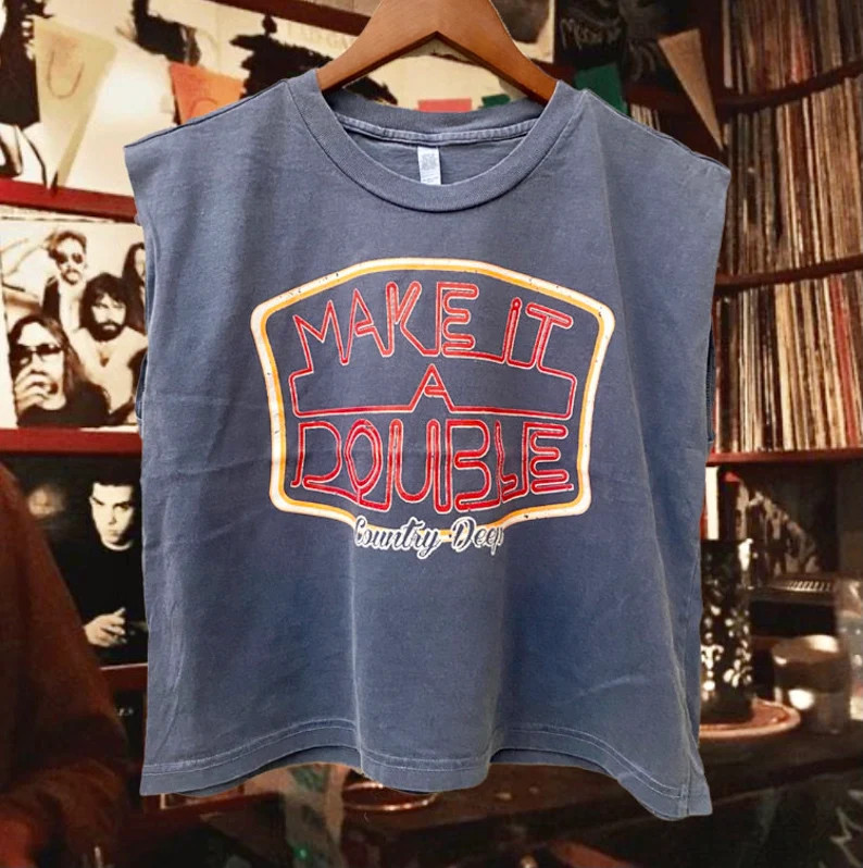 Make It a Double Boxy Midriff Muscle Crop Top - Etsy | Etsy (US)