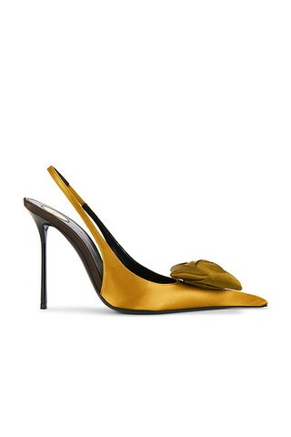 Saint Laurent Amalia Slingback Pump in Light Ocre & Cuba Gold. Size 38 (also in 36.5). | FWRD 