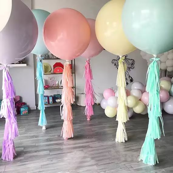 36 inches JUMBO PASTEL Balloon - Macaron Balloon, Candy Balloon, Soft Pastel Balloon, Rainbow Bal... | Etsy (US)