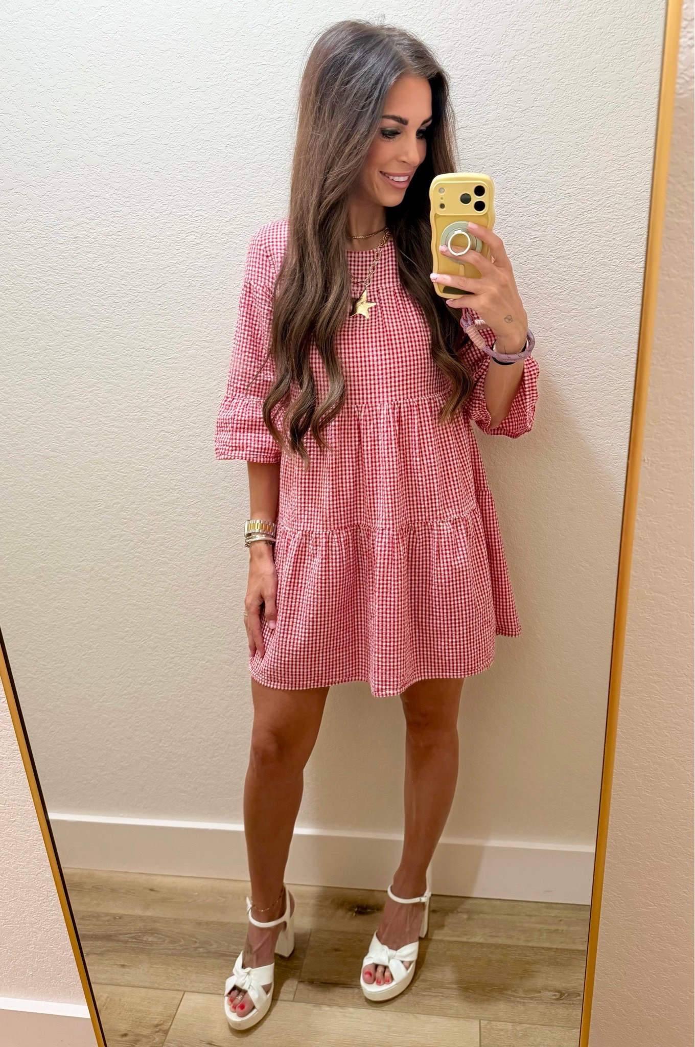 Red gingham dress felt right for an Arkansas retirement celebration ❤️🐗

#LTKWorkwear #LTKootd