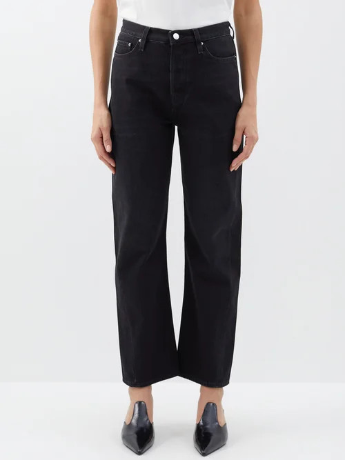 Toteme - Twisted-seam High-rise Organic-cotton Jeans - Womens - Black | Matches (UK)