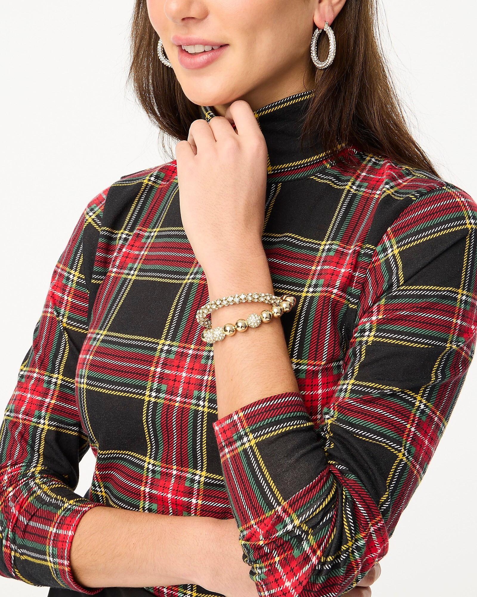 Printed tissue turtleneck | J.Crew Factory