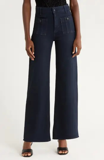 PAIGE Anessa High Waist Patch Pocket Wide Leg Jeans | Nordstrom | Nordstrom