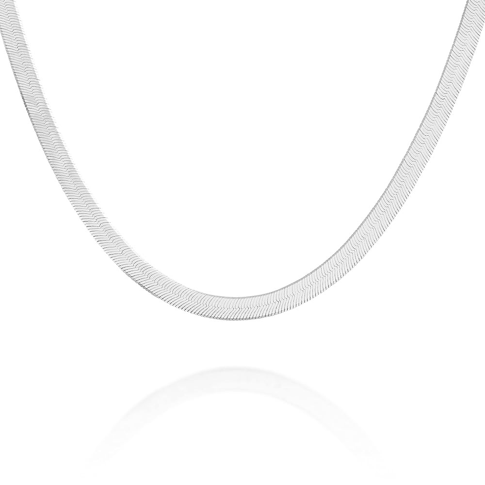 PAVOI Italian Solid 925 Sterling Silver, 22K Gold Plated Chain Necklaces | Snake, Square Box, Cab... | Amazon (US)