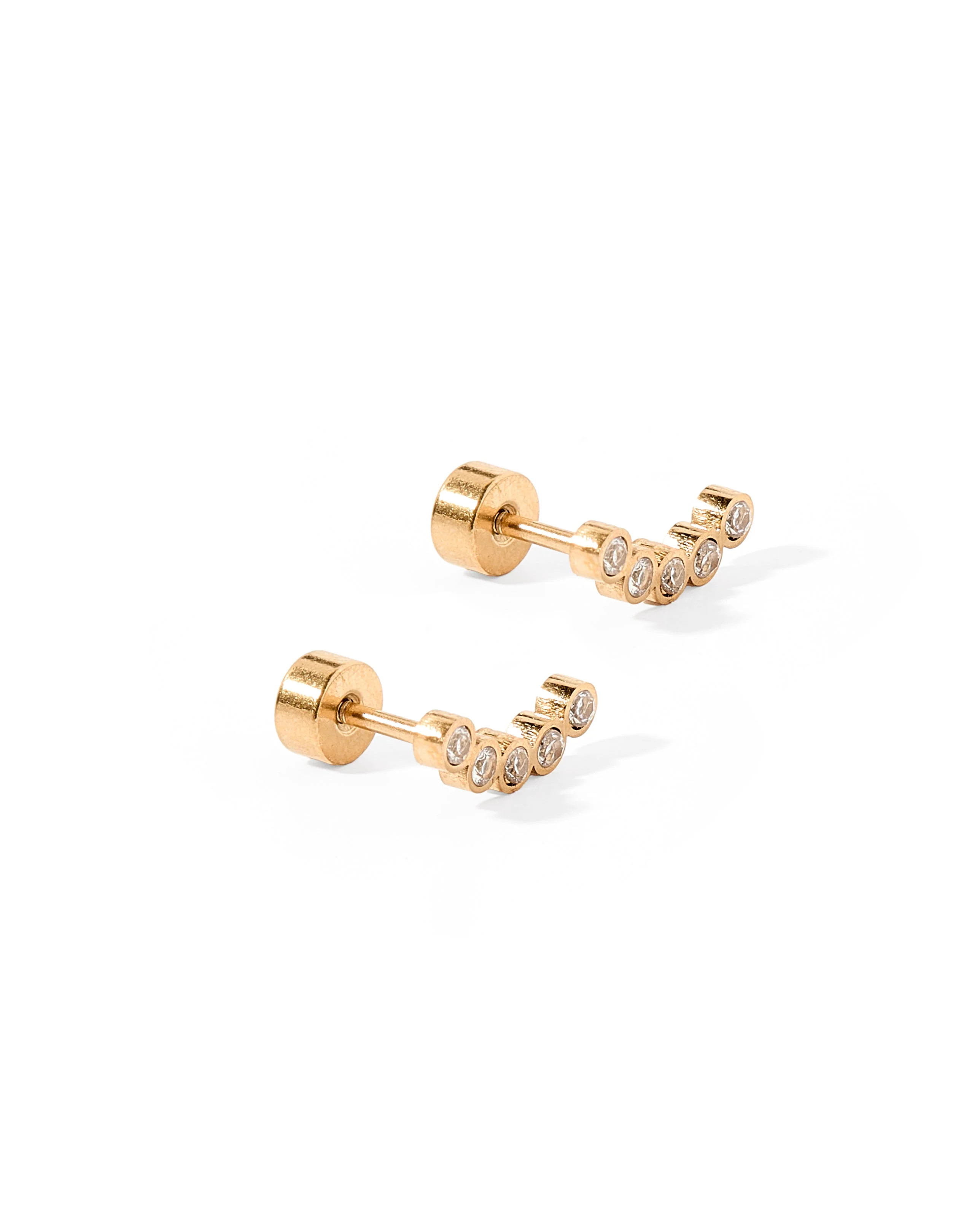 Flatback Screwback Stud Earrings - Abigail Sparkle | LINNY CO LLC