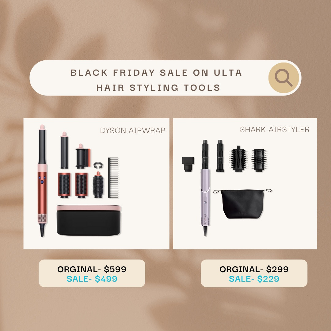 Ulta is doing an amazing Black Friday sale on both Dyson Airwrap and Shark Styler. I have only used Dyson Airwrap but have heard Shark Styler is equally good if not better and is more afforable

#LTKHoliday #LTKSaleAlert #LTKCyberWeek