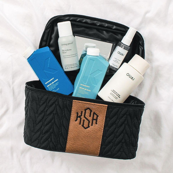 Monogrammed Quilted Travel Train Case | Marleylilly