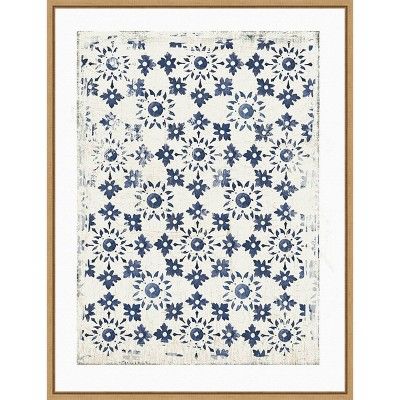 18" x 24" Navy Geo III by Aimee Wilson Framed Canvas Wall Art - Amanti Art | Target